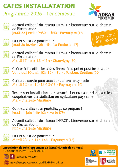 📅 Programme des cafés installation 2026