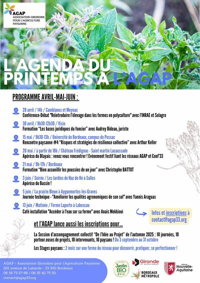 L'Agenda du printemps à l'AGAP !