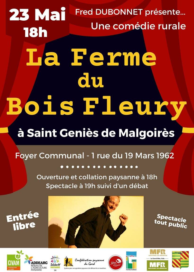 Affiche théatre vivant la ferme du bois fleury