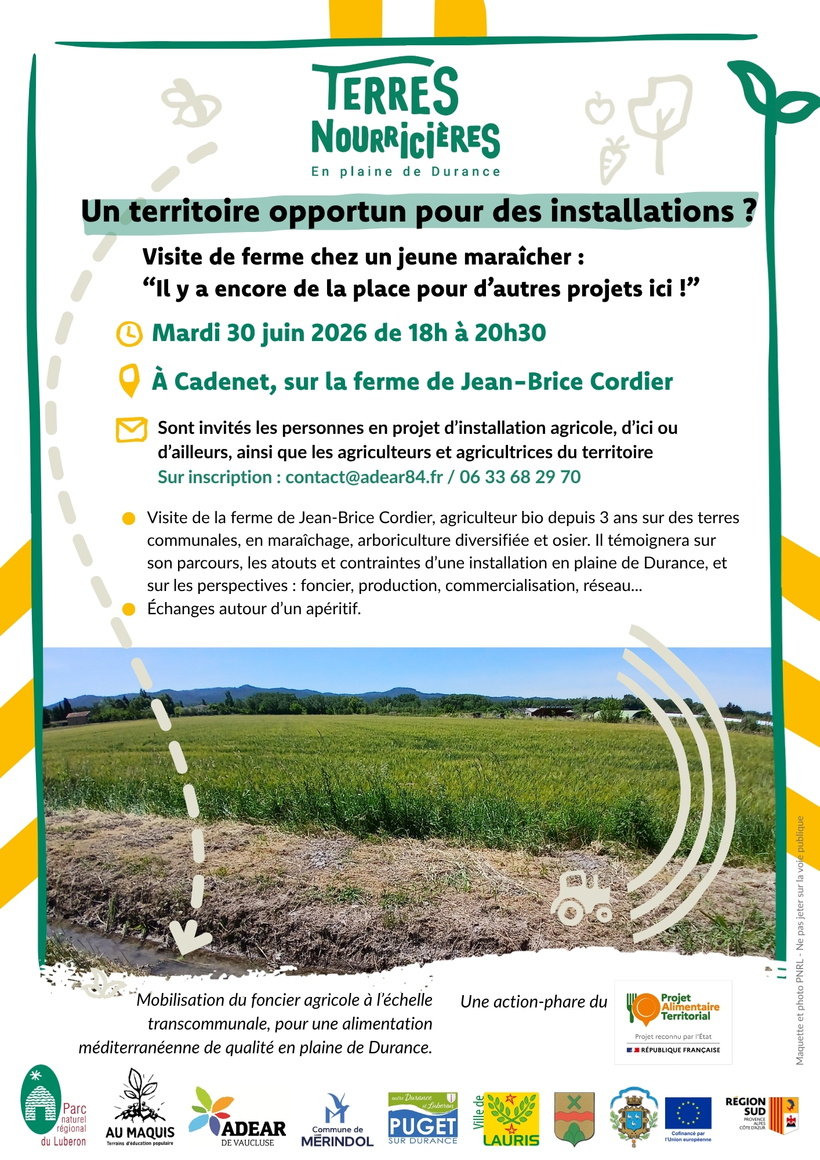 Visite de ferme le 30 juin à Cadenet